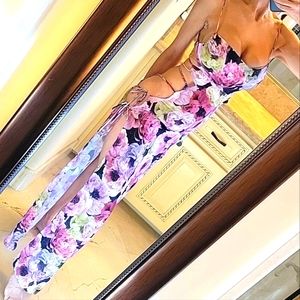 Lovewave Nikola Maxi Dress in Black Botanical, XS